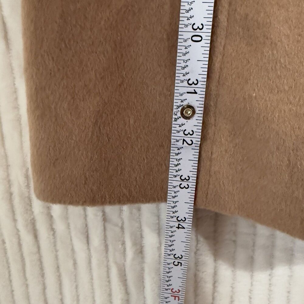 Via Spiga Camel‎ Faux Fur Wool Blend Pea Coat Women Sz 0 NWT $400 No Belt - Picture 8 of 16